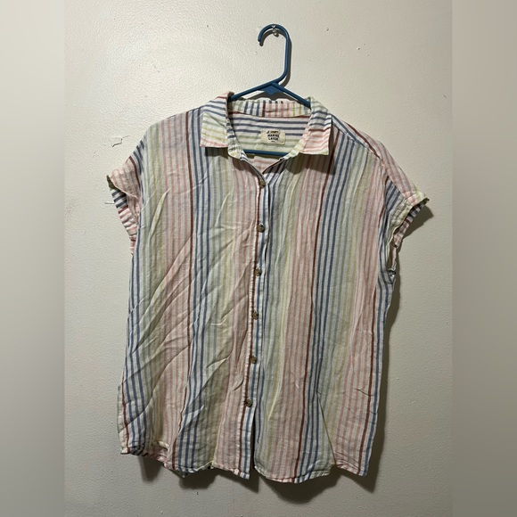 Marine Layer Tops - Marine Layer Pastel Striped Button-Down Shirt